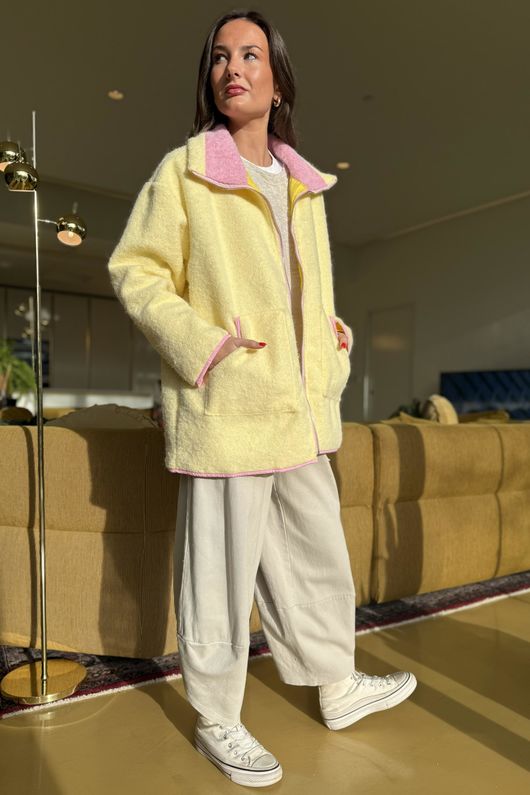 Beach Walk Fleece Jacket Lemon